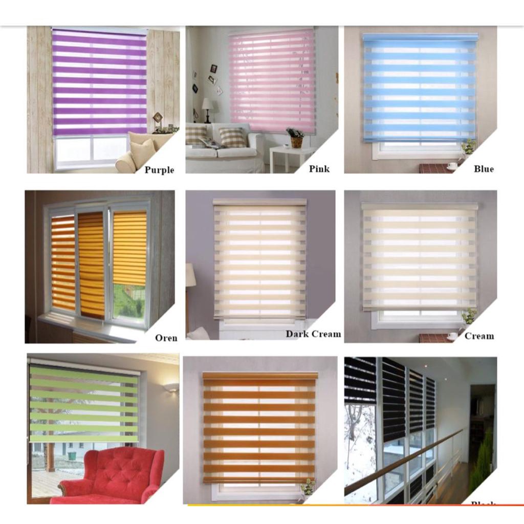 TOP RATED Bidai Kain Zebra Blind Roller Blinds Windows Curtain Langsir Privacy A+