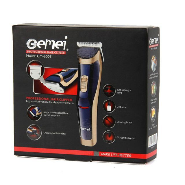 PRO GEMEI_ GM 6005 HAIR & BEARD CLIPPER PROFESSIONAL HAIR clipper rechargeable GM-6005