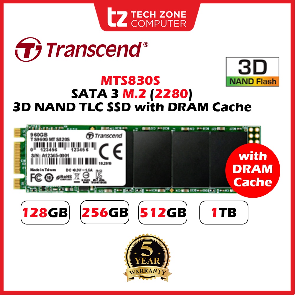 Transcend MTS830S SATA III 6Gb/s 80 mm M.2 SSD Solid State Drive with