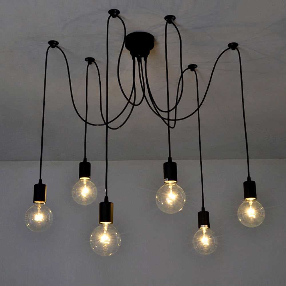 Lixada 6 Arms Antique Classic Adjustable Diy Ceiling Spider Lamp
