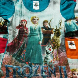  FROZEN  2 Pyjamas Full Cotton Full Printed Baju  Tidur  Anna 