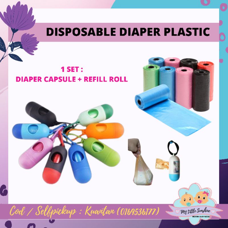 Disposal Diaper Plastic Bag With Refill Plastik Sampah Pampers Shopee
