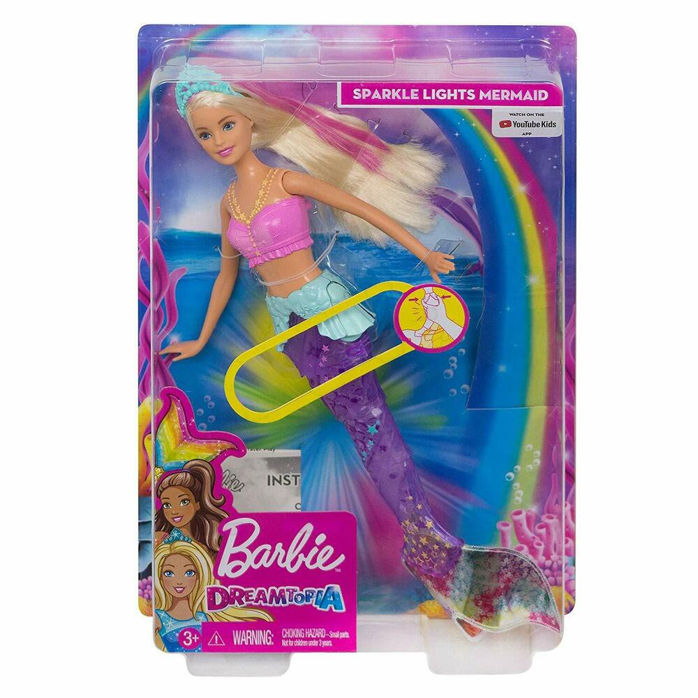 barbie dreamtopia rainbow lights mermaid doll