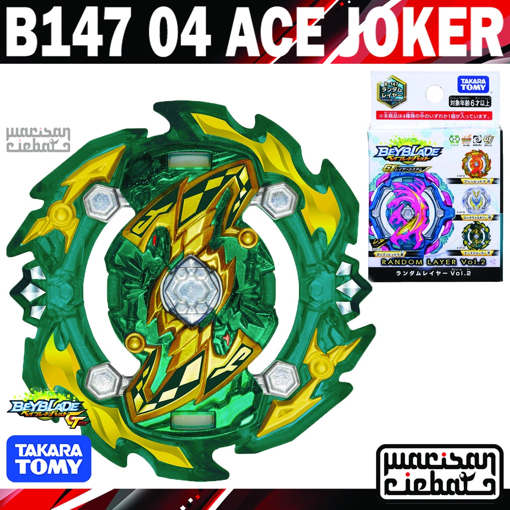 Takara Tomy Beyblade Brust Booster Vol.2 Layer B-147 04 Ace Joker Ten 
