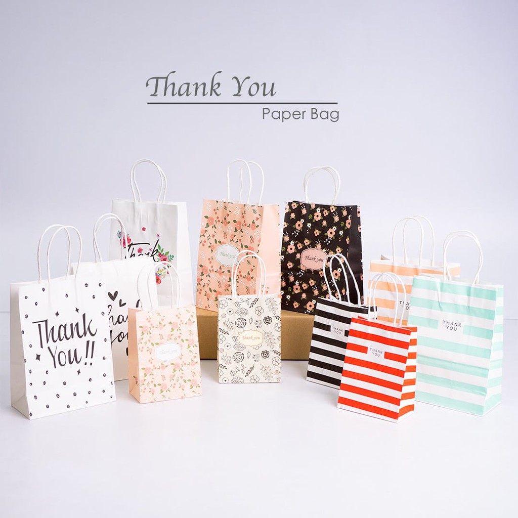 THANK YOU Paper Bag / Door Gift Bag / White Paper Bag / Printed Paper