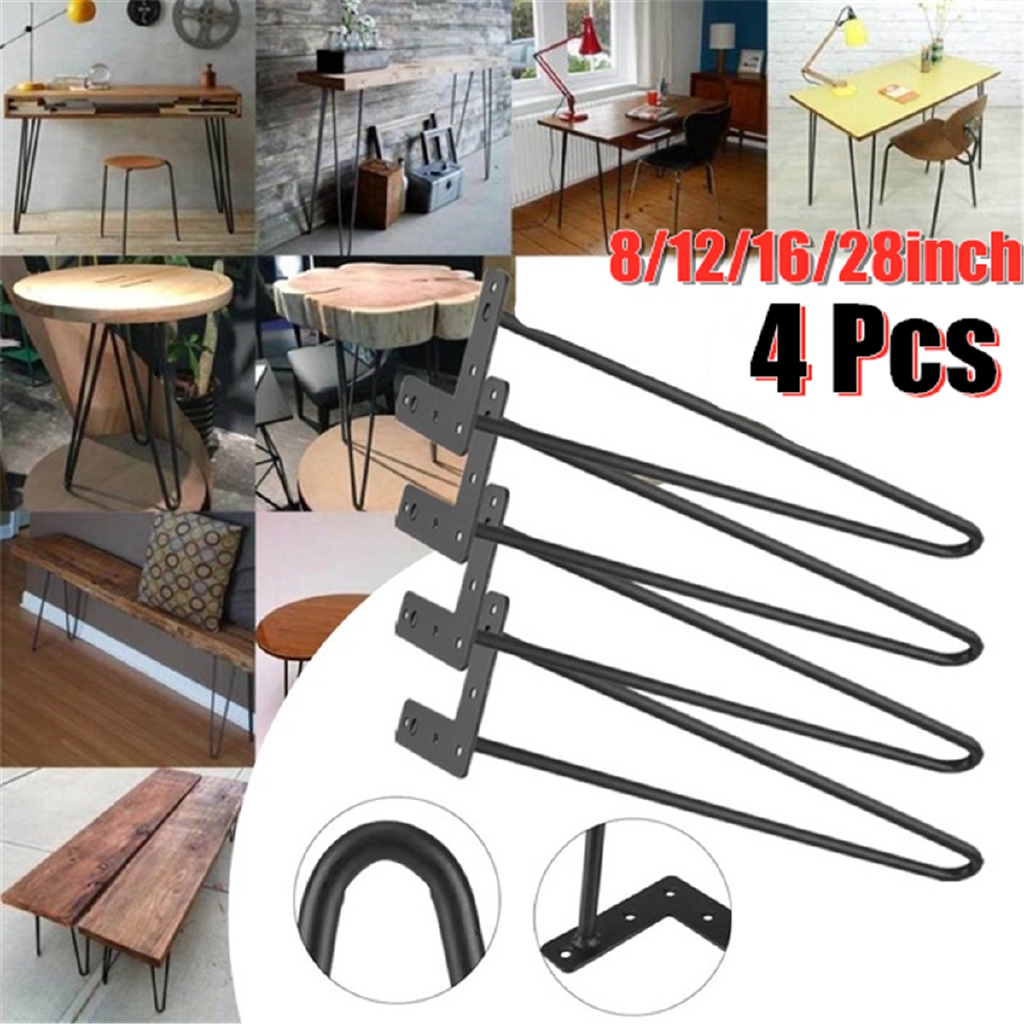 8 12 16 28inch Hairpin Metal Bar Table Legs Diy Coffee Desk Sofa Chair 4pcs Set Shopee Malaysia