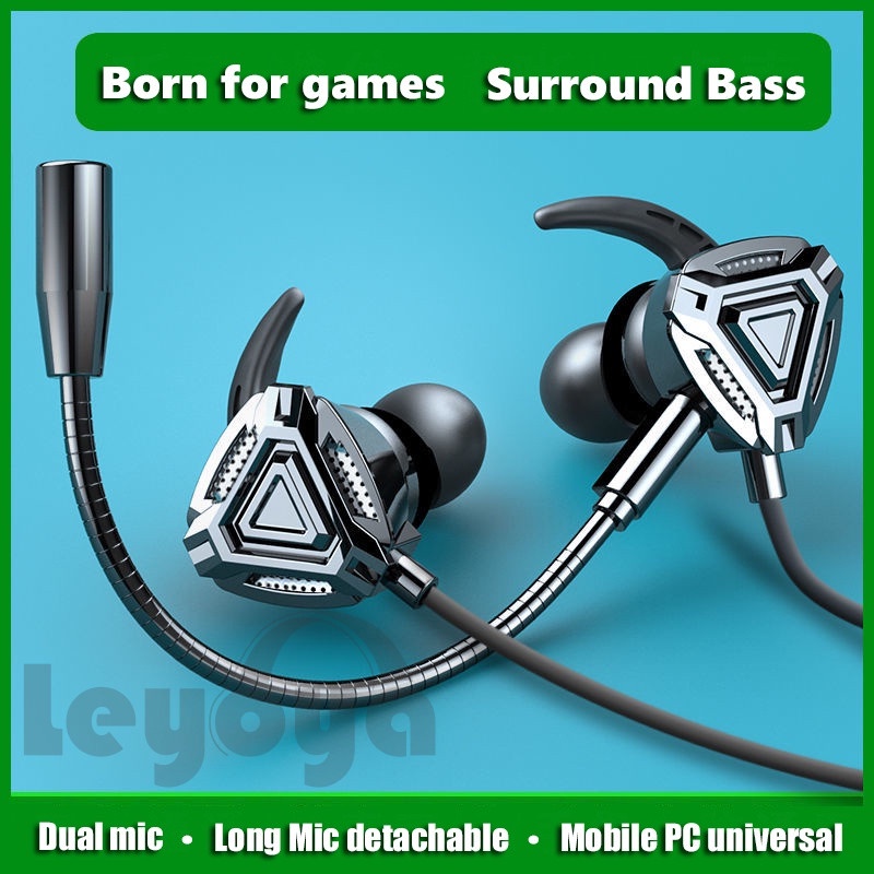 Leyoya G90 Earphone gaming Murah with Mic Noise Cancelling Bass