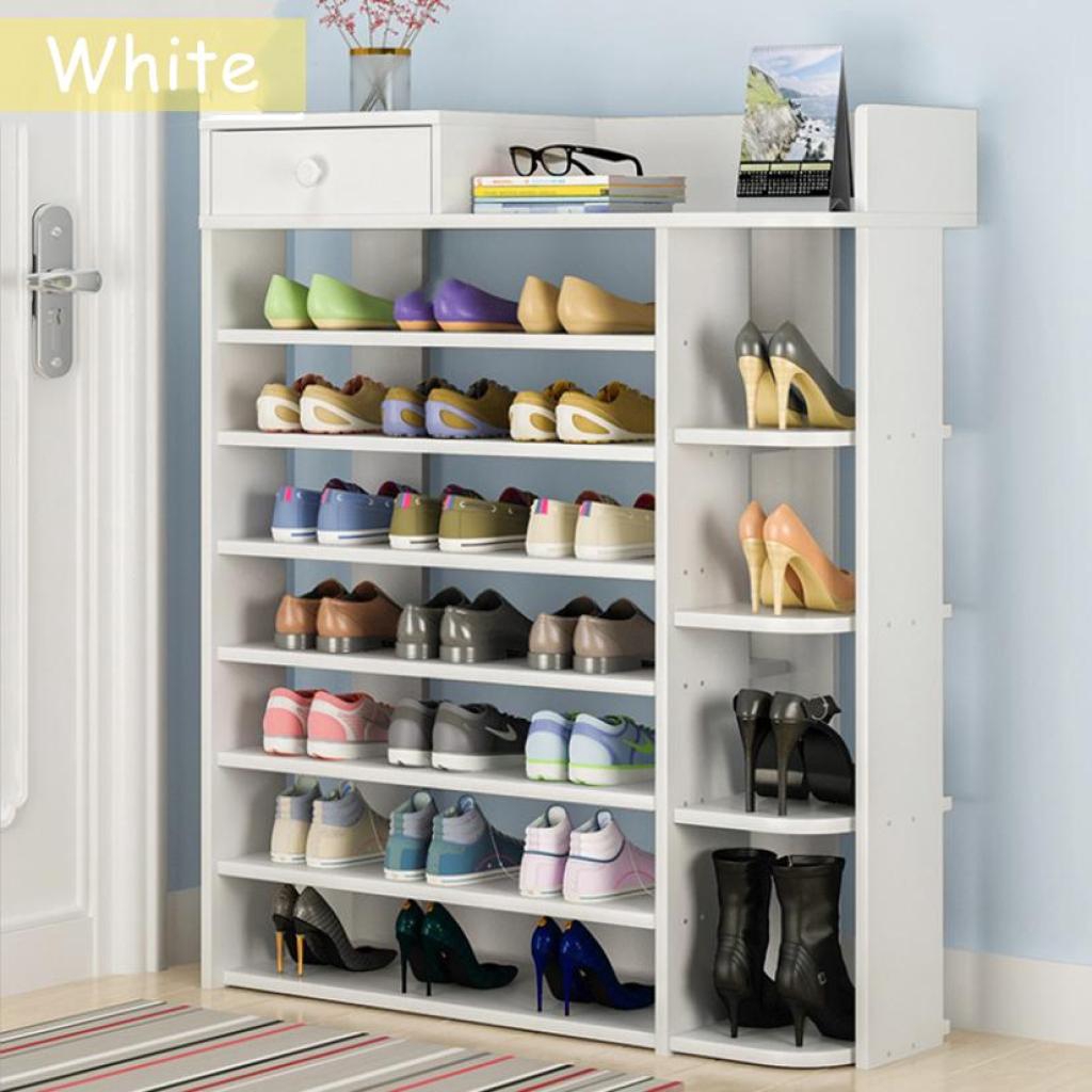 New Modern Design 8 Tiers Wooden Shoes Storage Rack Cabinet