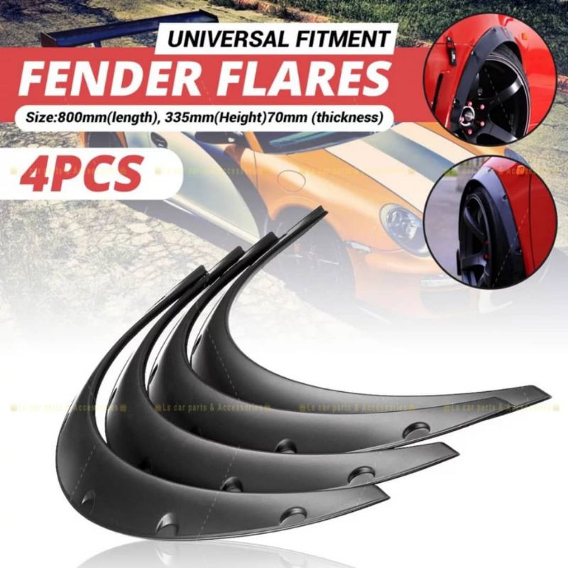 SteelCase 47” White Fender Flares – Wide Body Arch Extensions For Honda Acura – 4pc Set With 3M Tape