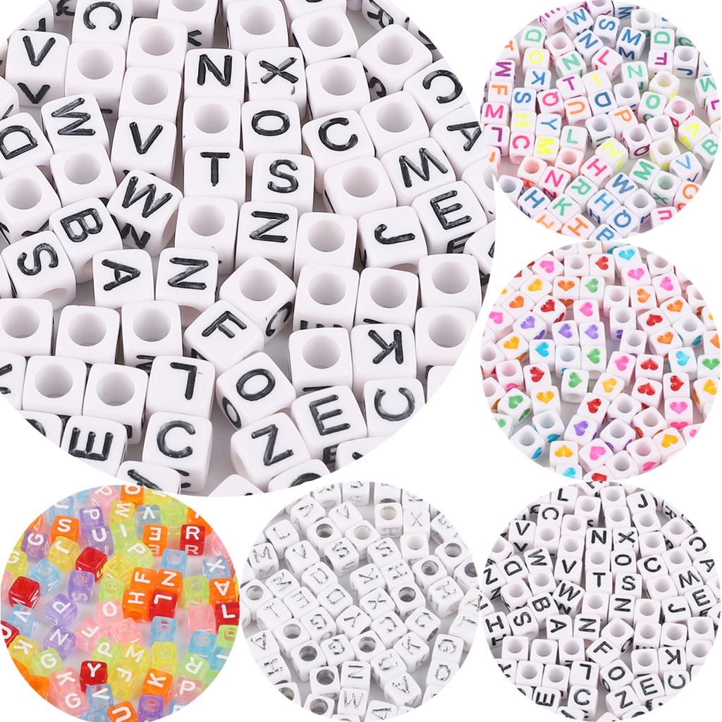 100/200pcs Flat Heart Alphabet Number Beads or Charms Bracelet Necklace For Jewelry Making DIY Accessories