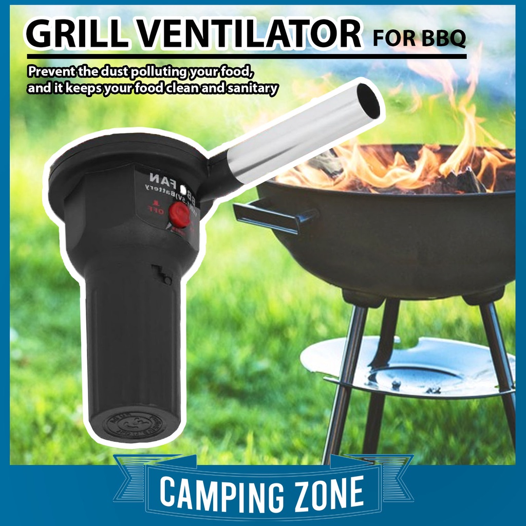 Portable Electric BBQ Fan Air Blower Charcoal Burn Kipas BBQ Elektrik