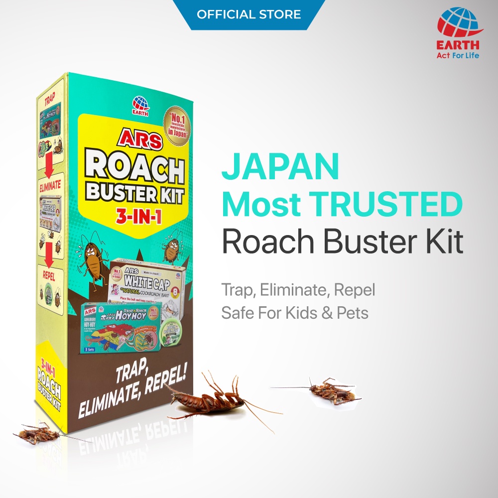 ARS Roach Buster Kit Hoy Hoy TrapARoach (3 Sets) Roach Repellent (1