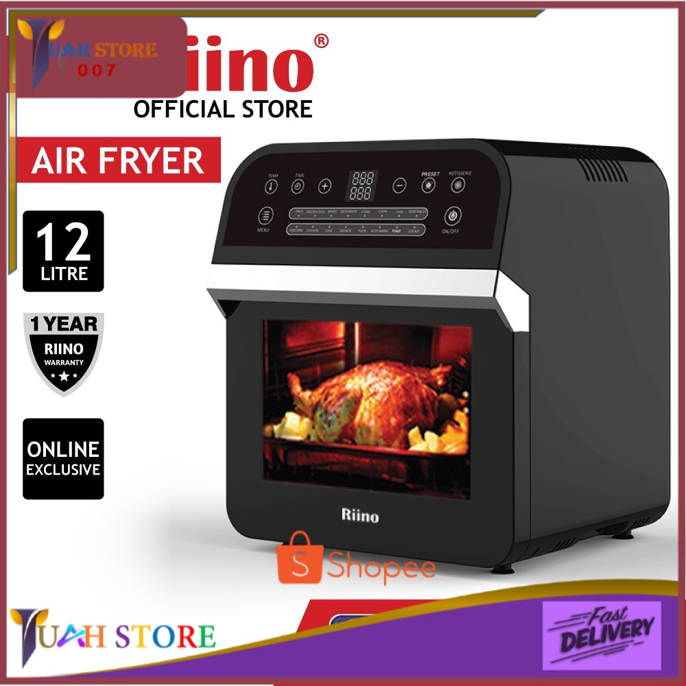 Riino Air Fryer Oven Large Capacity with 16 Preset Menu Function (12L) [Free 10 Accessories] AF510T