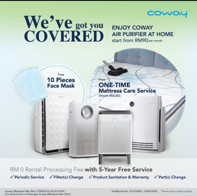 Can I rent a Coway air purifier in Malaysia?