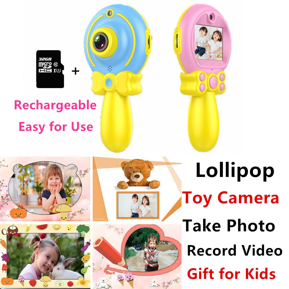 Lollipop Kids Toy Camera Mini 2 Lenses HD Digital Camera Children Gifts