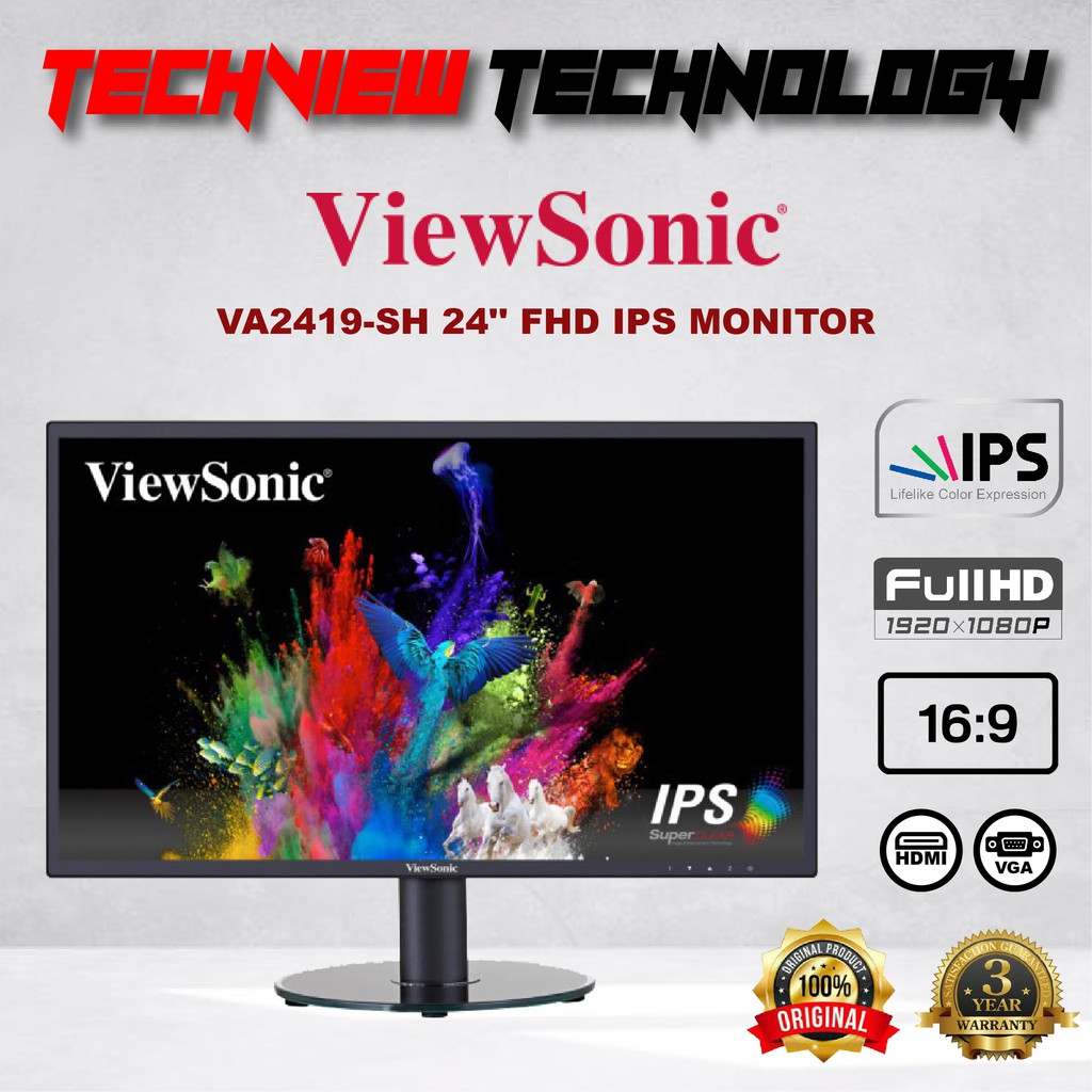 VIEWSONIC VA2419-SH 24'' FHD IPS MONITOR | Shopee Malaysia