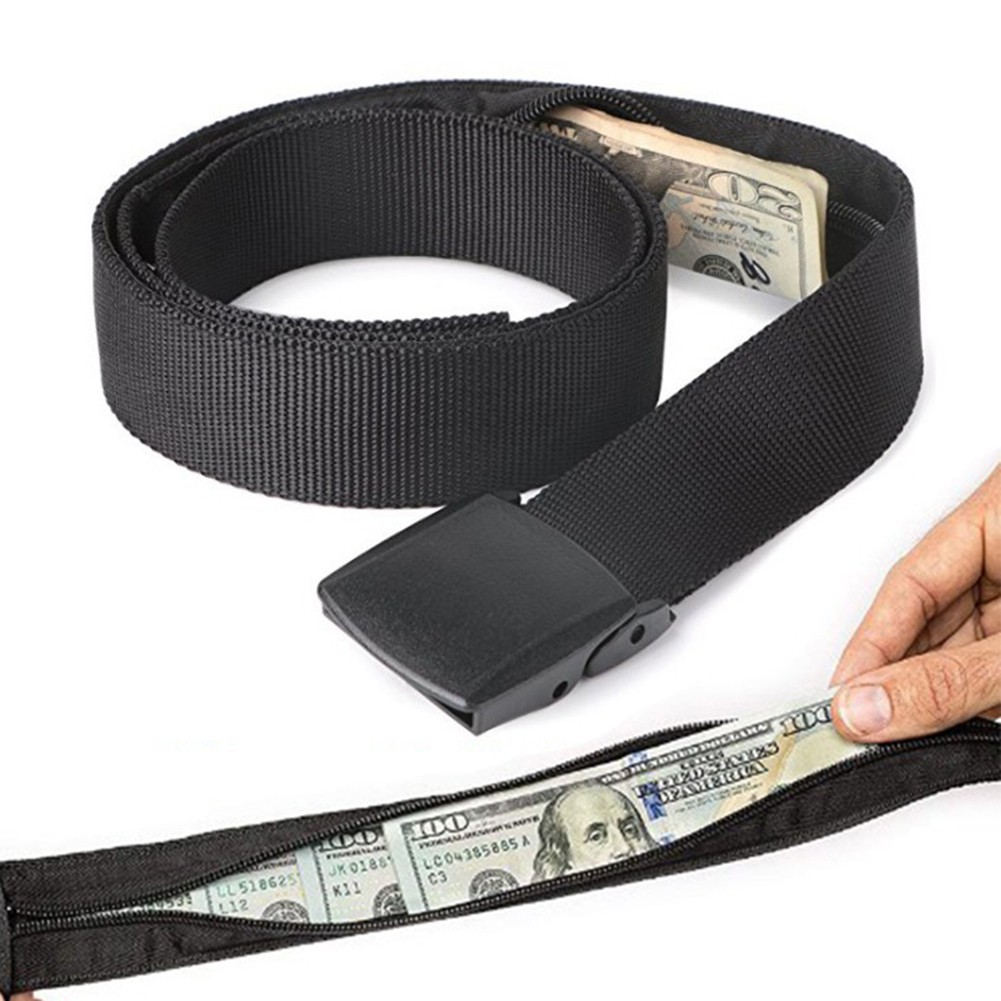 Hidden Cash Belt Travel Anti-Theft Belt Zipper Belt