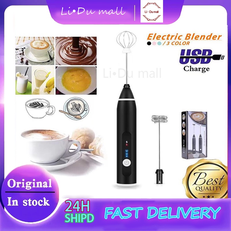 Handheld Milk Frothers Egg Beater Electric Coffee Mixer USB Rechargeable Foam Maker Mixer 3-Speed for Coffee Powder Egg