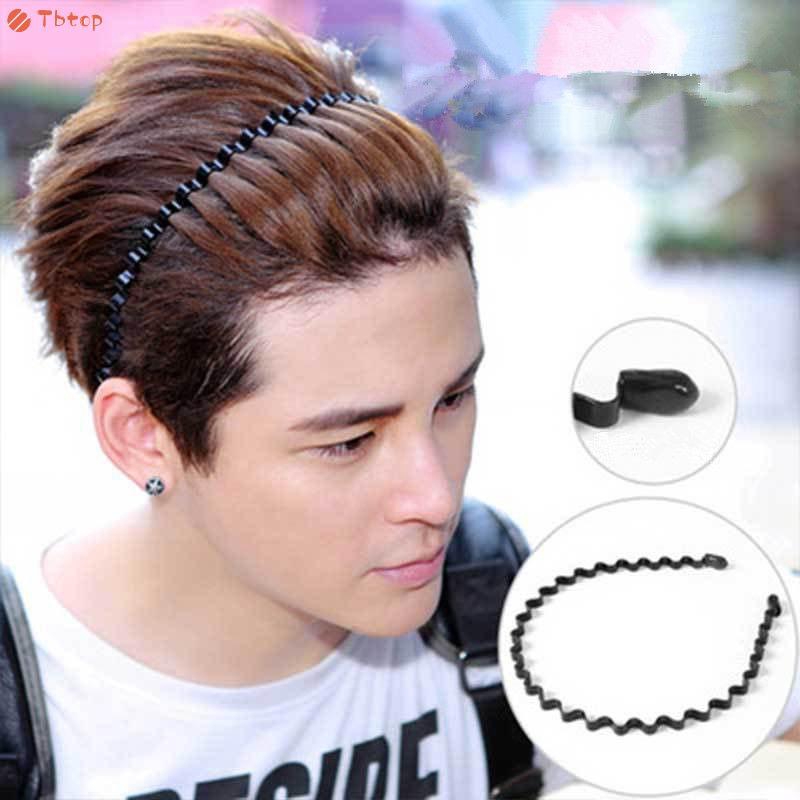 Unisex Black Zigzag Wavy Metal Black Hairband For Men And Women