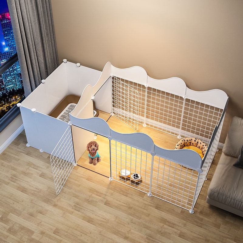 Pet Fence宠物狗狗围栏室内小型犬中型犬狗笼子隔离门带厕所自由组合栅栏 Shopee Malaysia