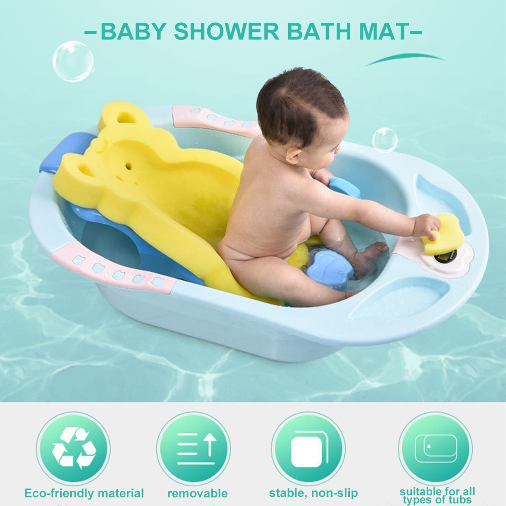 Soft Infant Bath Sponge Anti Slip Mat Newborn Bath Pad For Sit Lay