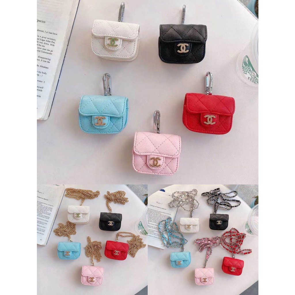 ❤️ON STOCK❤️ Luxury For Apple Airpods Airpod 1 2 3 4 5 Pro 2 Casing C Design Leather Earphones Headset Wireless Bluetooth Earphone Earbuds Headsets Headphones Protective Creative Shockproof Apple Airpods Pro Wallet Bag Casing Cases Cover With String Chain