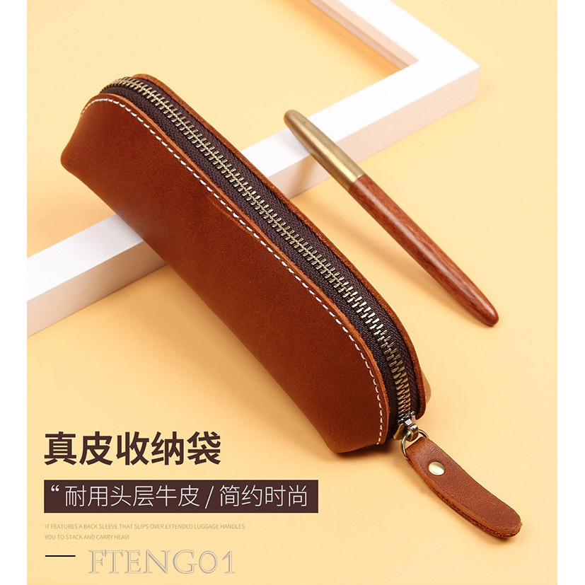 leather pen bag