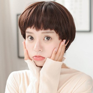 Mushroom Head Wig Female Short Hair Pot Head Wig Cover Shopee Malaysia
