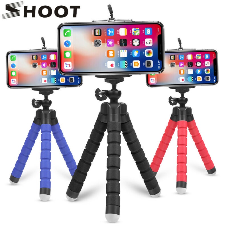 Tripod Adapter Mini Octopus Flexible Stand Gopro Selfie Sponge Stick Handheld For Gopro 9 8 7 Camera Stander