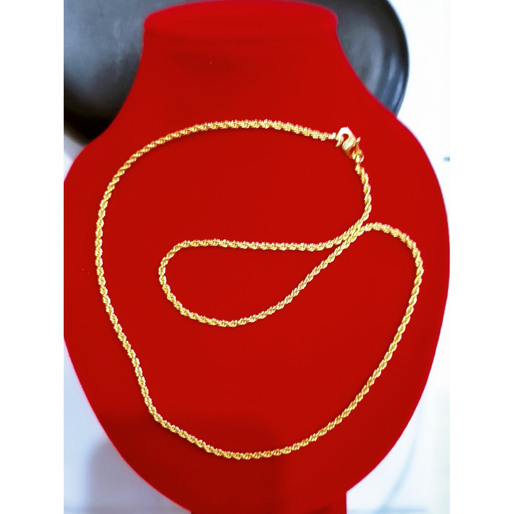 Rantai leher pintal 2mm- 45cm/50cm/60cm/70cm EMAS bangkok Jewellery necklace golden plated