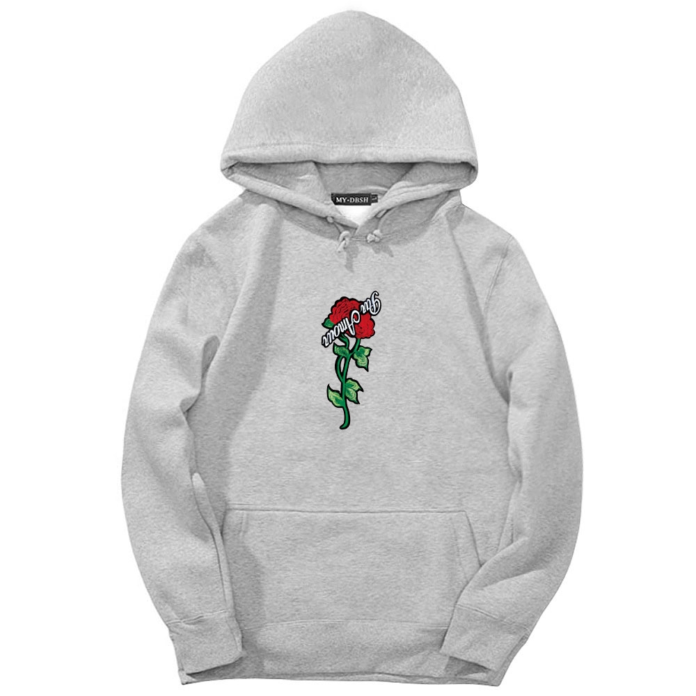 rose print hoodie