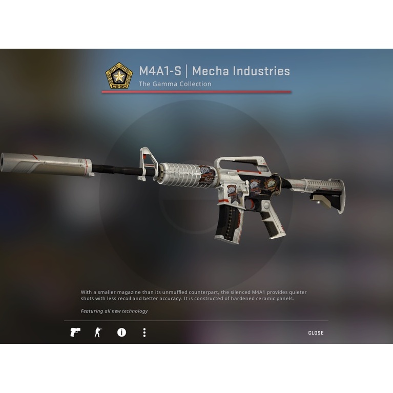 CSGO Skin M4A1S Mecha Industries Cosmetic, With Stickers, Instant