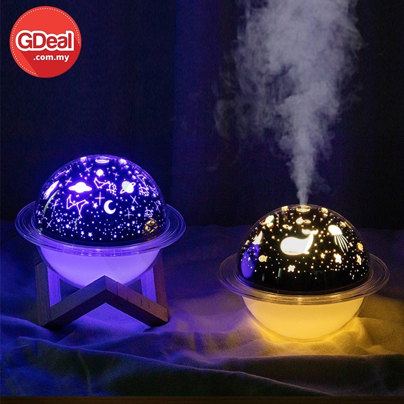 GDeal Moon Light Ocean And Sky Humidifier USB Night Light Rechargeable Bedroom Air Purifier