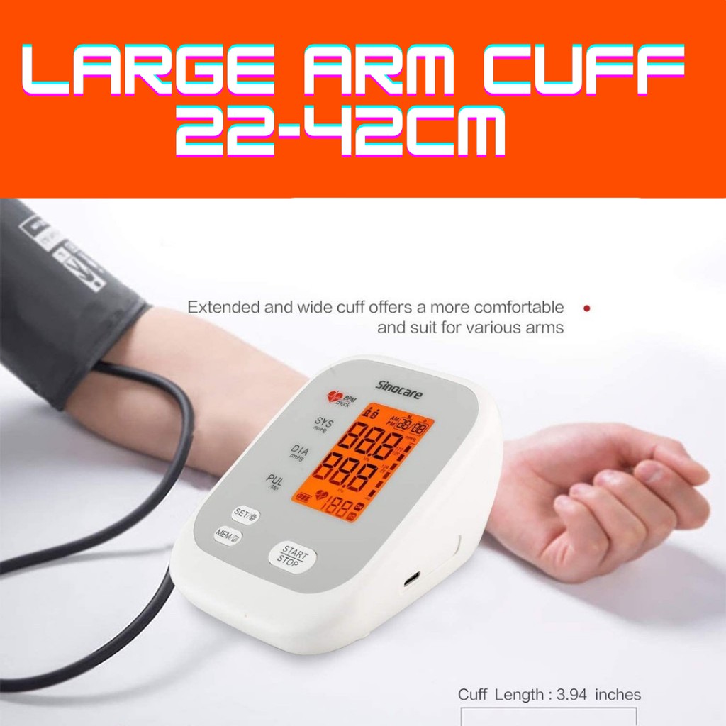 Buy Ready Stock Large Arm Cuff Blood Pressure Monitor Mesin Check Tekanan Darah Tinggi Hypertension Seetracker Malaysia