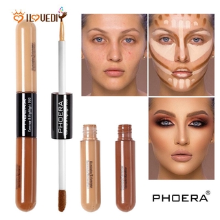 PHOERA Brand / Double Head 2 Colour Liquid Concealer Cream / Long Lasting Brighten Face Contour Bronzer / Face Makeup Cosmetic