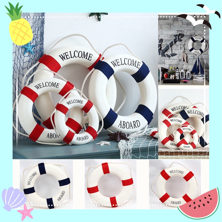 Bedroom Aboard Bar Navy Foam Lifebuoy Nautical Life Buoy Decoration Craft lifebuoy hanging lifebuoy Mediterranean style craft home decoration