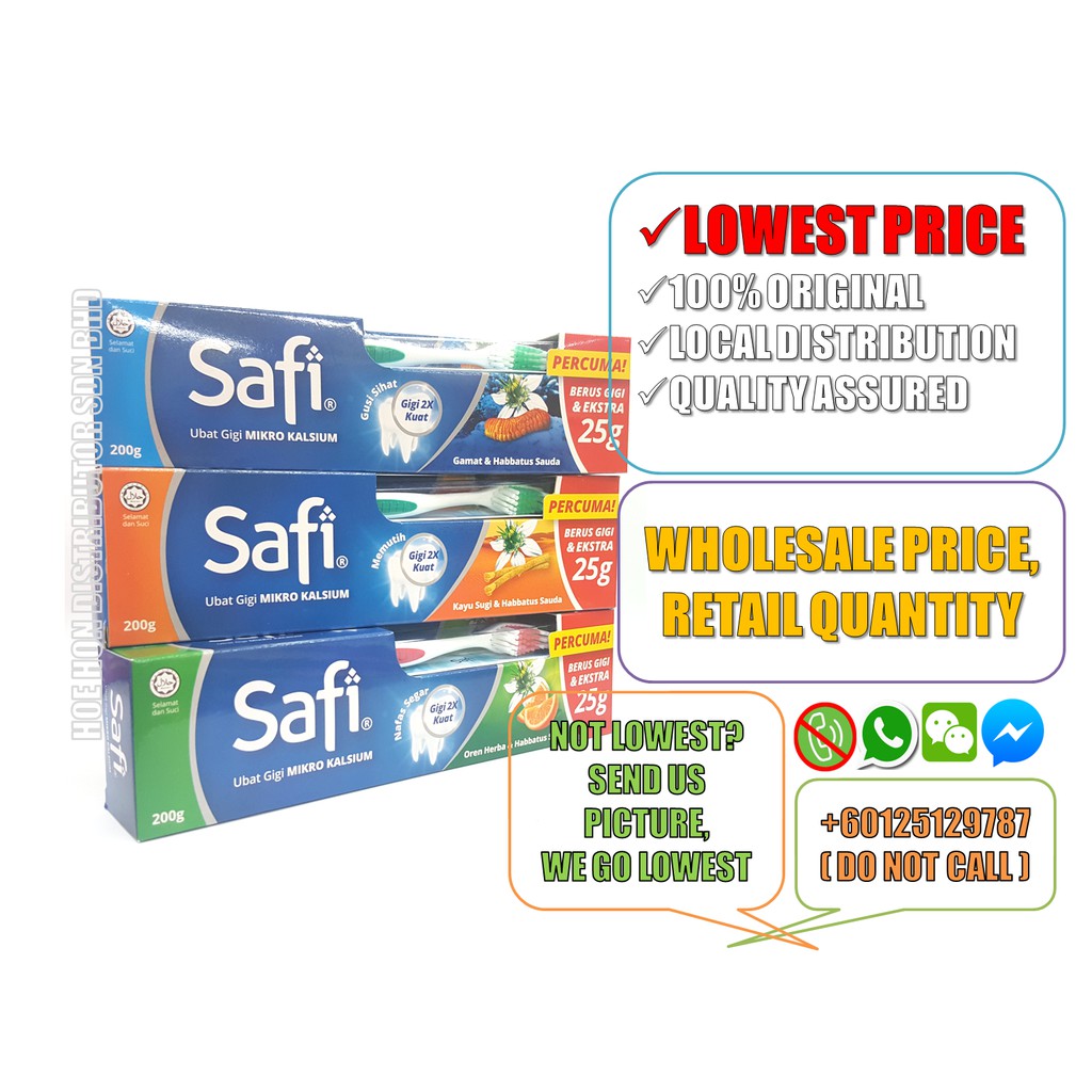 Safi Toothpaste 175g Kayu Sugi, Gamat, Oren Herba / Safi 