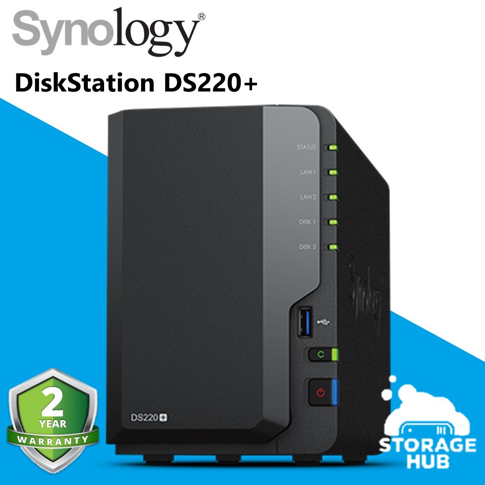 Synology DiskStation DS220+ 2Bays NAS Network Attached Storage for