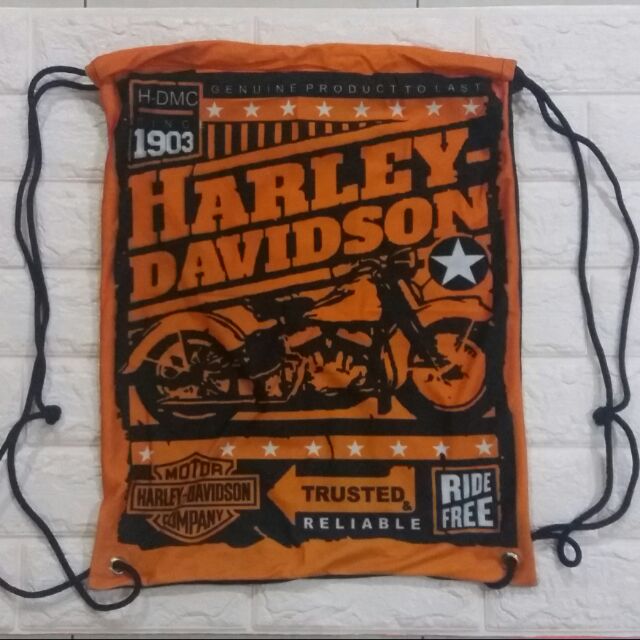 harley davidson drawstring backpack