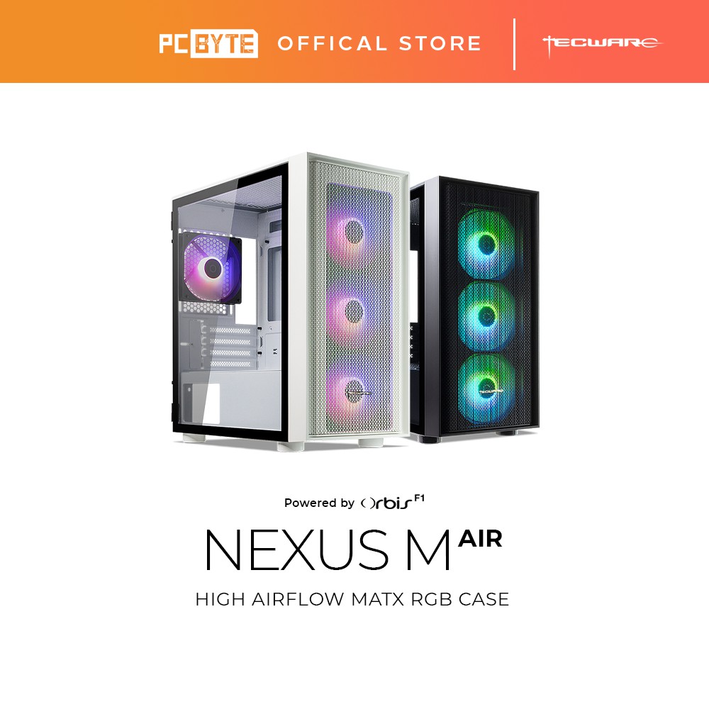 Tecware Nexus Air M Tg Argb Matx Casing Black White Shopee Malaysia