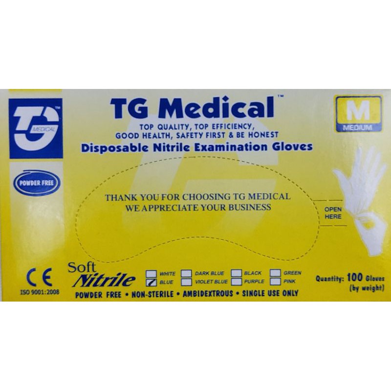 TG Medical Disposable Nitrile Examination Gloves Shopee Malaysia