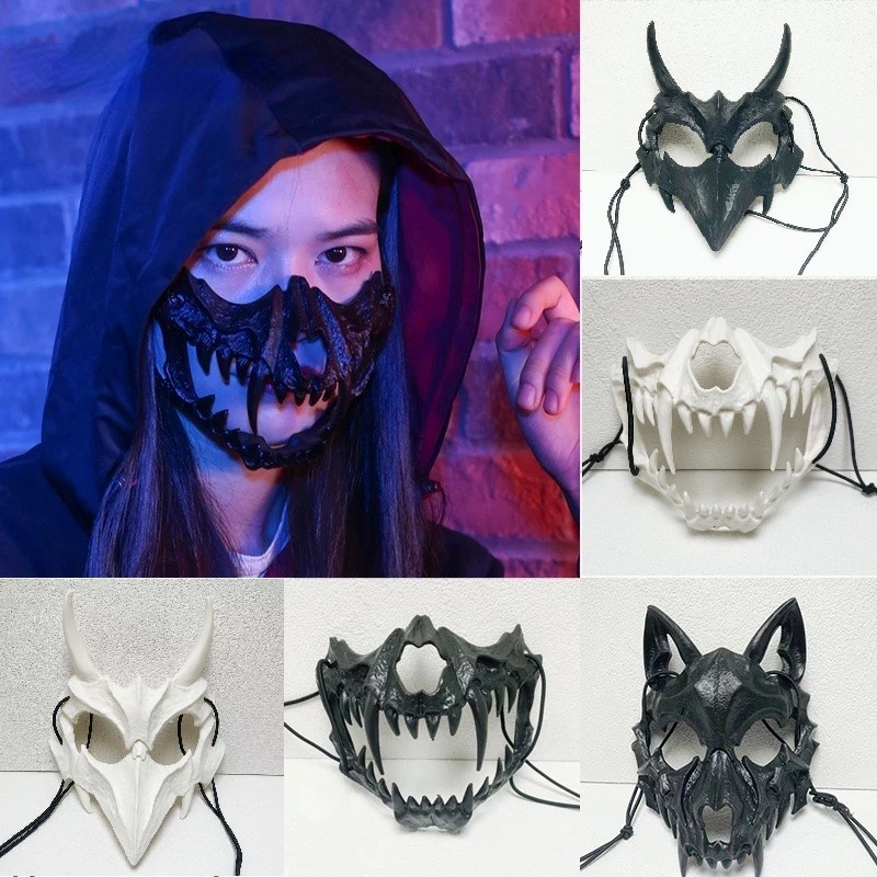 Halloween Werewolf Costume Party Mask Carnival Costumes Props Cosplay Party  Horror Latex Wolf Head Masks Funny Party Props Hot Head Massage Instrument  AliExpress | Half-face Mask Dragon Tiger Man Wolf Mask Cosplay