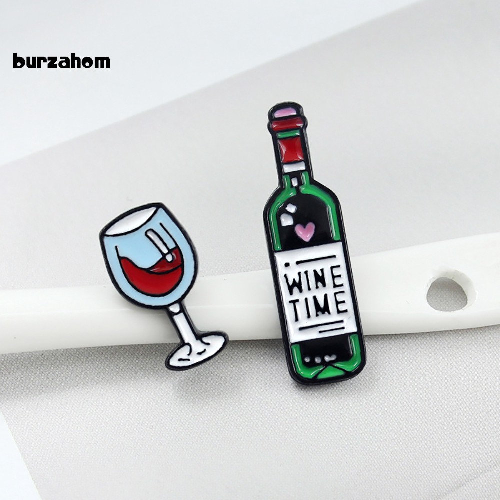 Wine Time Enamel Pin Badge Pin Up Alcohol Badge Brooch Drink