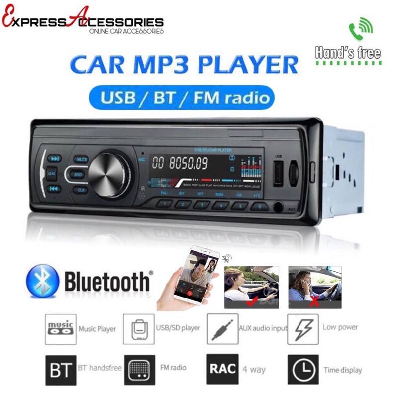 2 USB Car Bluetooth MP3 Player 1 Din Car InDash Stereo Audio FM