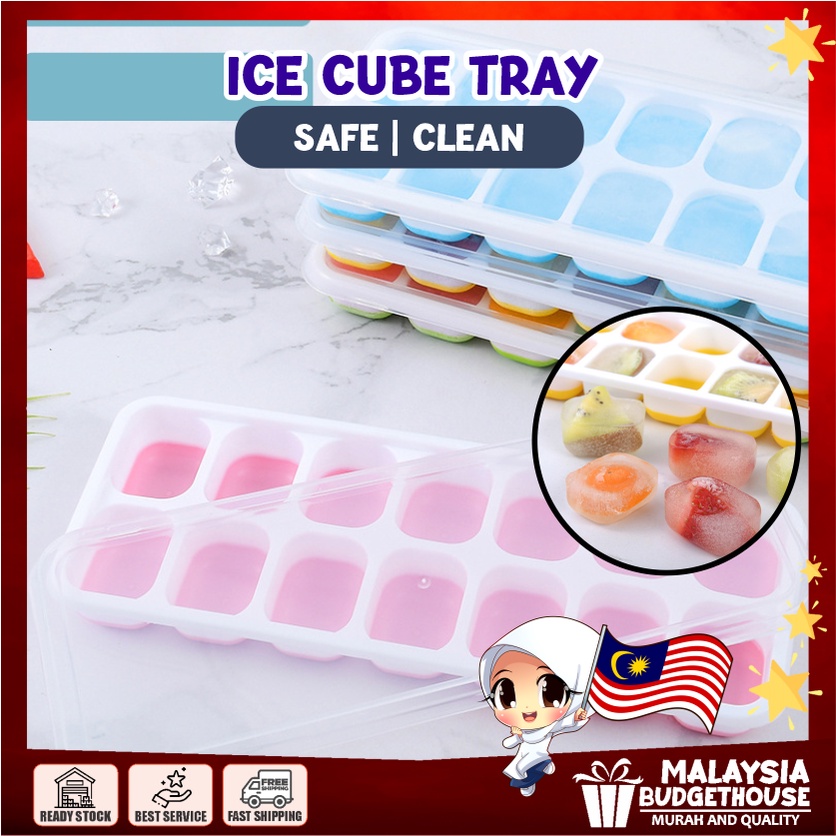 🇲🇾🇲🇾(Ready Stock)Ice Cube Tray With Cover Grade Silicone Baby Food Ice