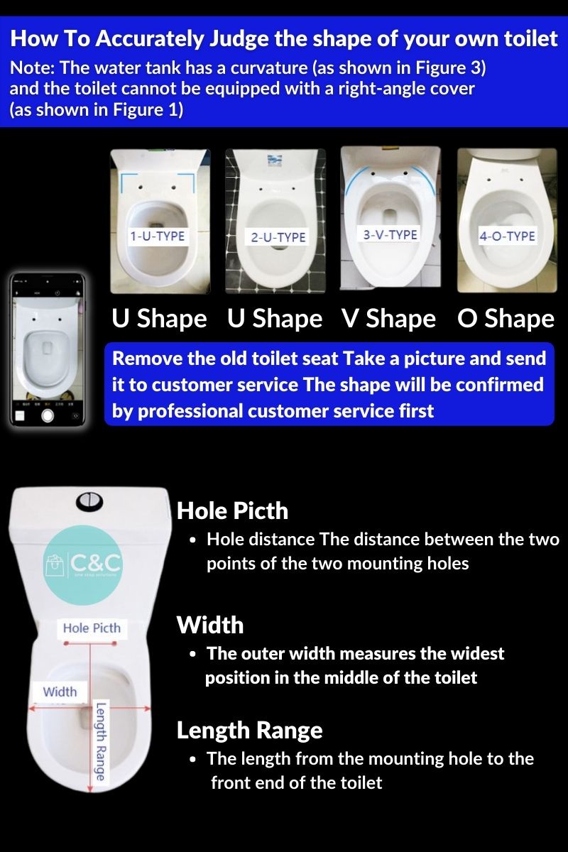 C&C Heavy Duty U Shape Toilet Seat Cover With Soft Close Adjustable