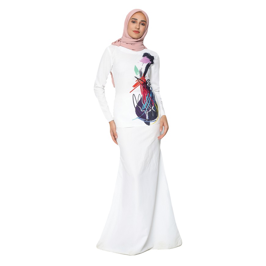  BAJU  KURUNG  MINI MODEN  COTTON  PUTIH Shopee  Malaysia