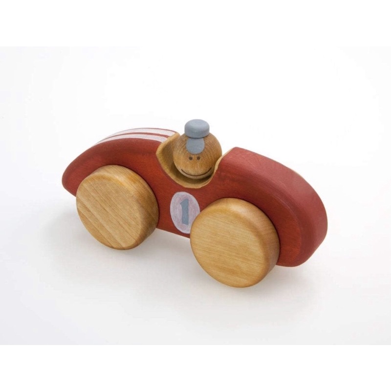 Vintage Wooden Car - Red