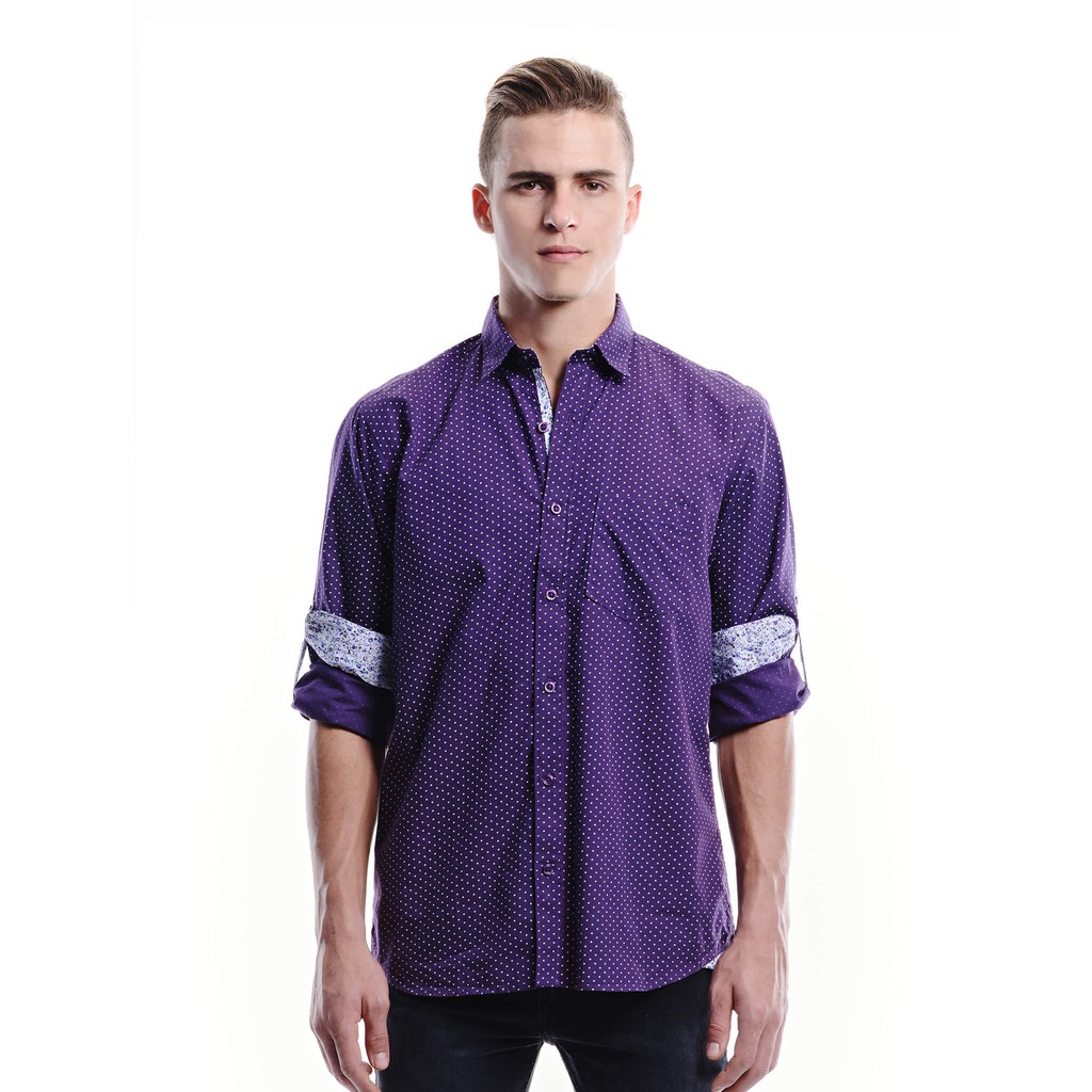 Jazz & Co Men Standard Size Long Sleeve Shirt Dark Purple Shopee
