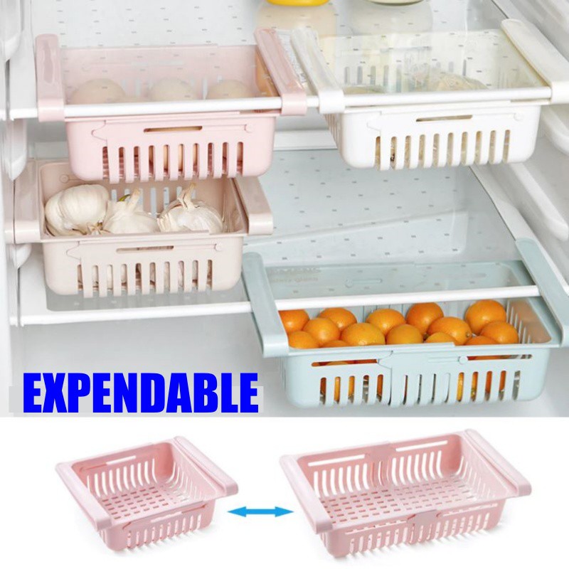 Adjustable Refrigerator Storage Rack Fridge Drawer Shelf Kitchen